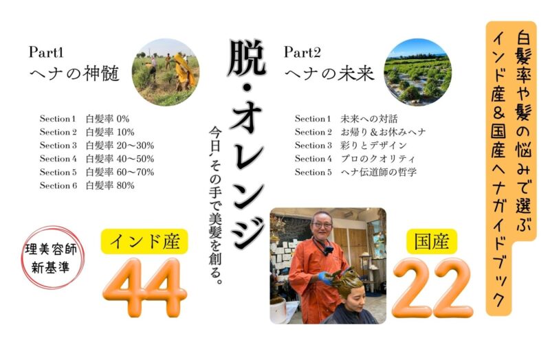 「魅せるヘナ」Part1インド産44ケース & Part2国産22ケース